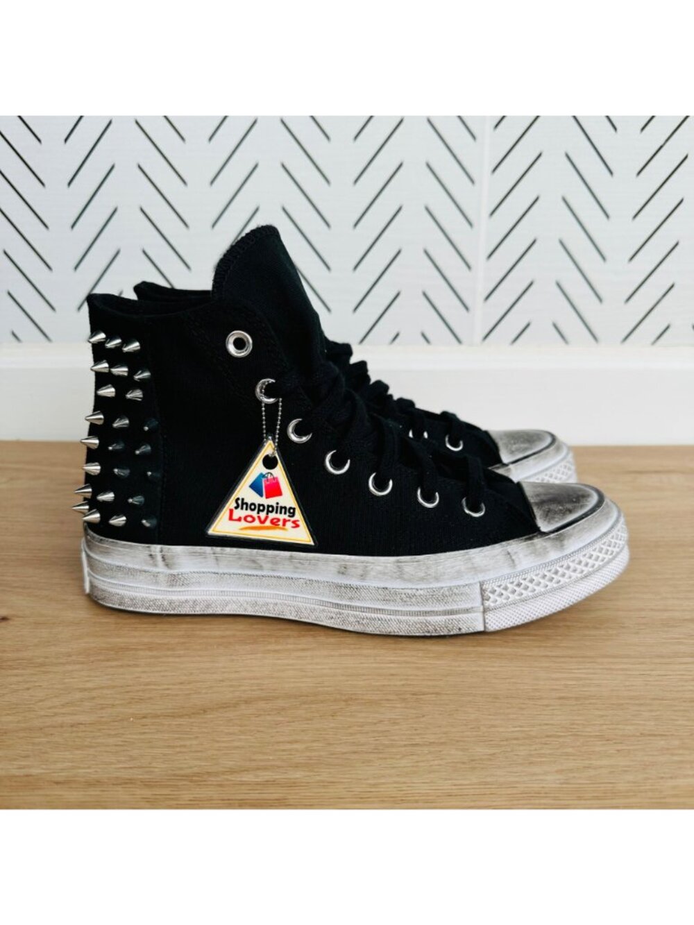 ❤️Rare Converse Chuck 70 Hi Womens Shoes Sz 5 Studded Sneaker Edge Punk A07207C - Picture 10 of 13